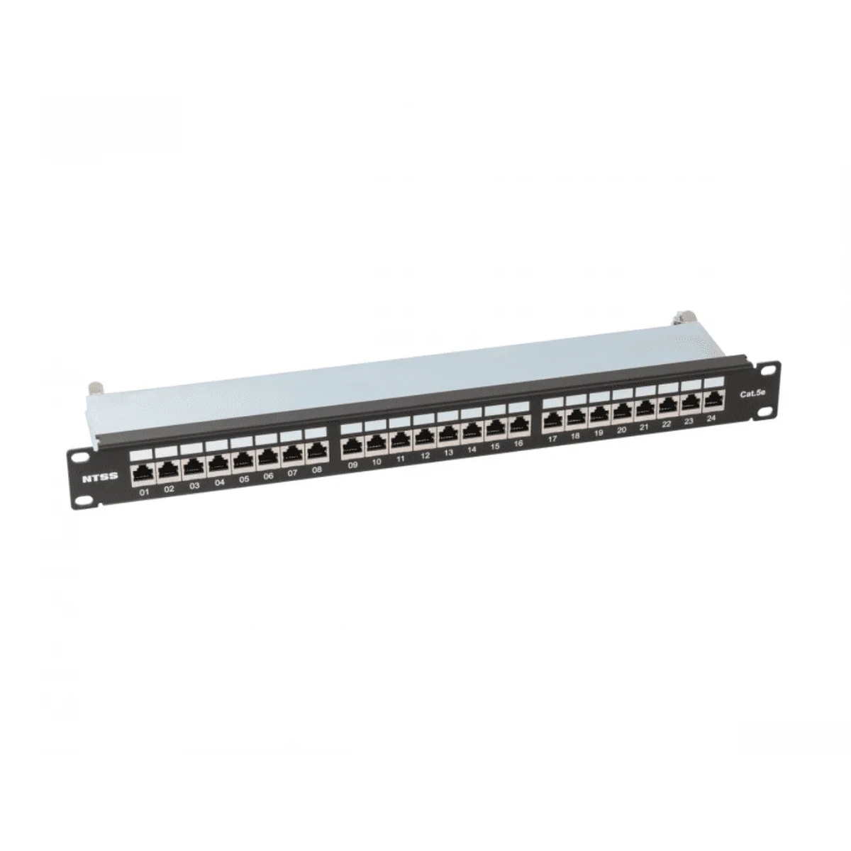 Патч-панель NTSS PREMIUM, 24 порта RJ45 FTP Cat.5e, 1U, Krone IDC, с органайзером (инструмент в комплекте)